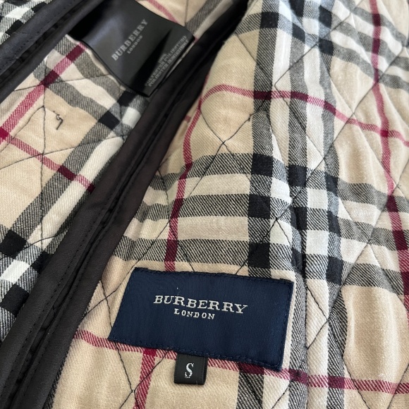 Burberry Black Diamond Quilted Snap-Closure Jacket Nova check Made in England - Picture 7 of 9